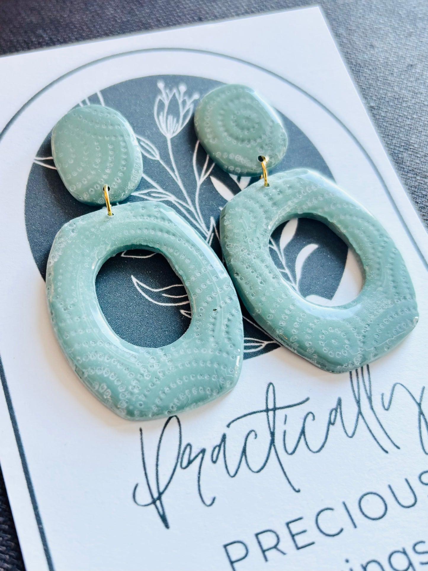 Practically Precious Earrings - Mint Hoop