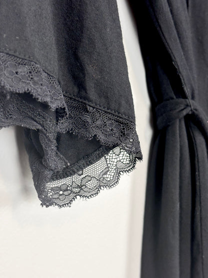 M - Thyme Black Lace Wrap