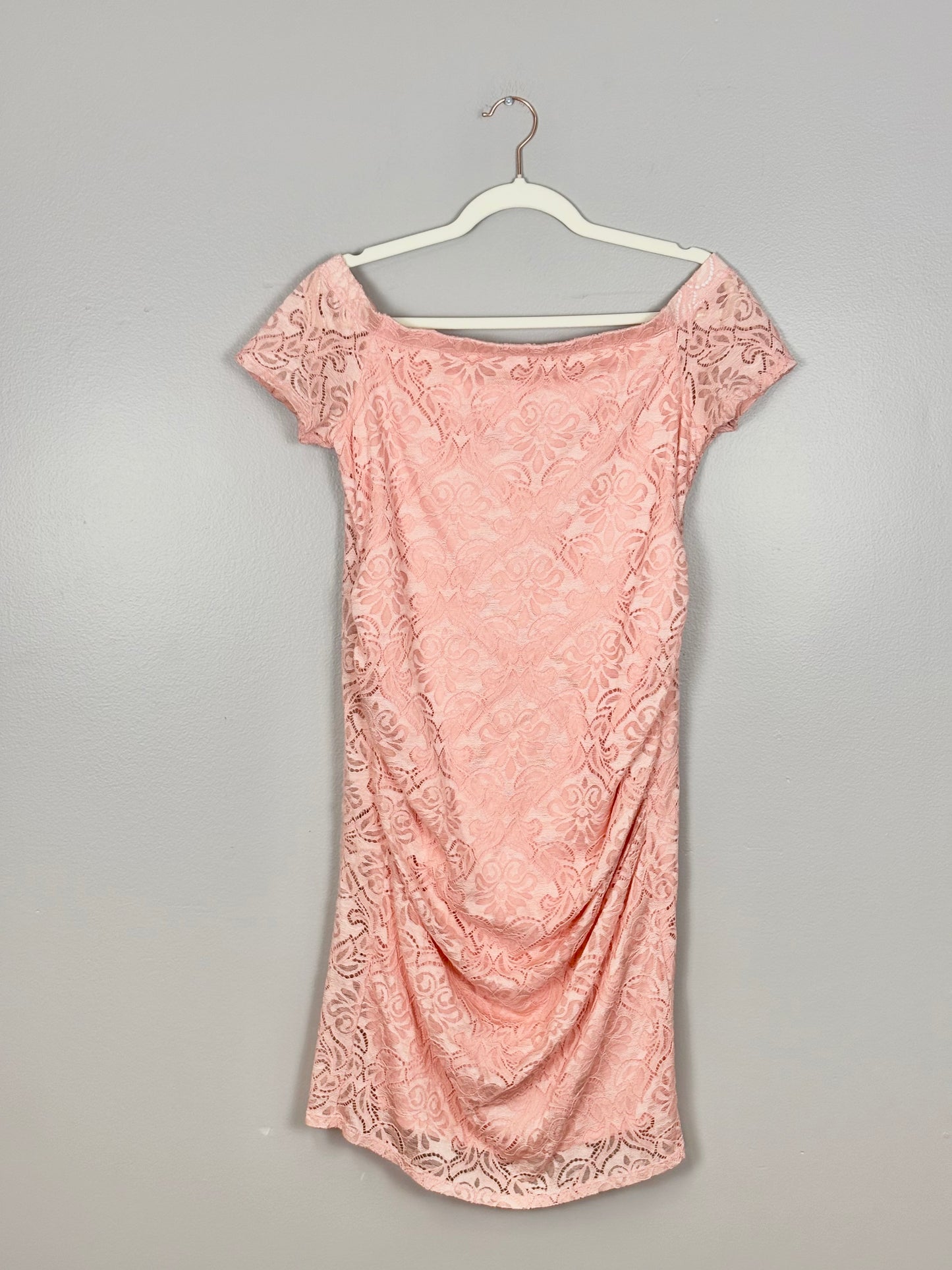 L - Pink Blush Off-Should Peach Dress