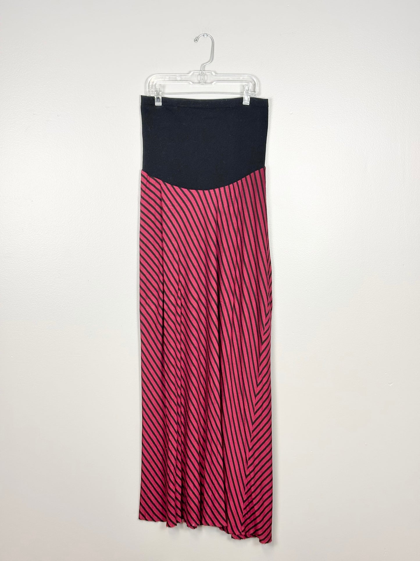 M - Motherhood Red Stripe Maxi Skirt