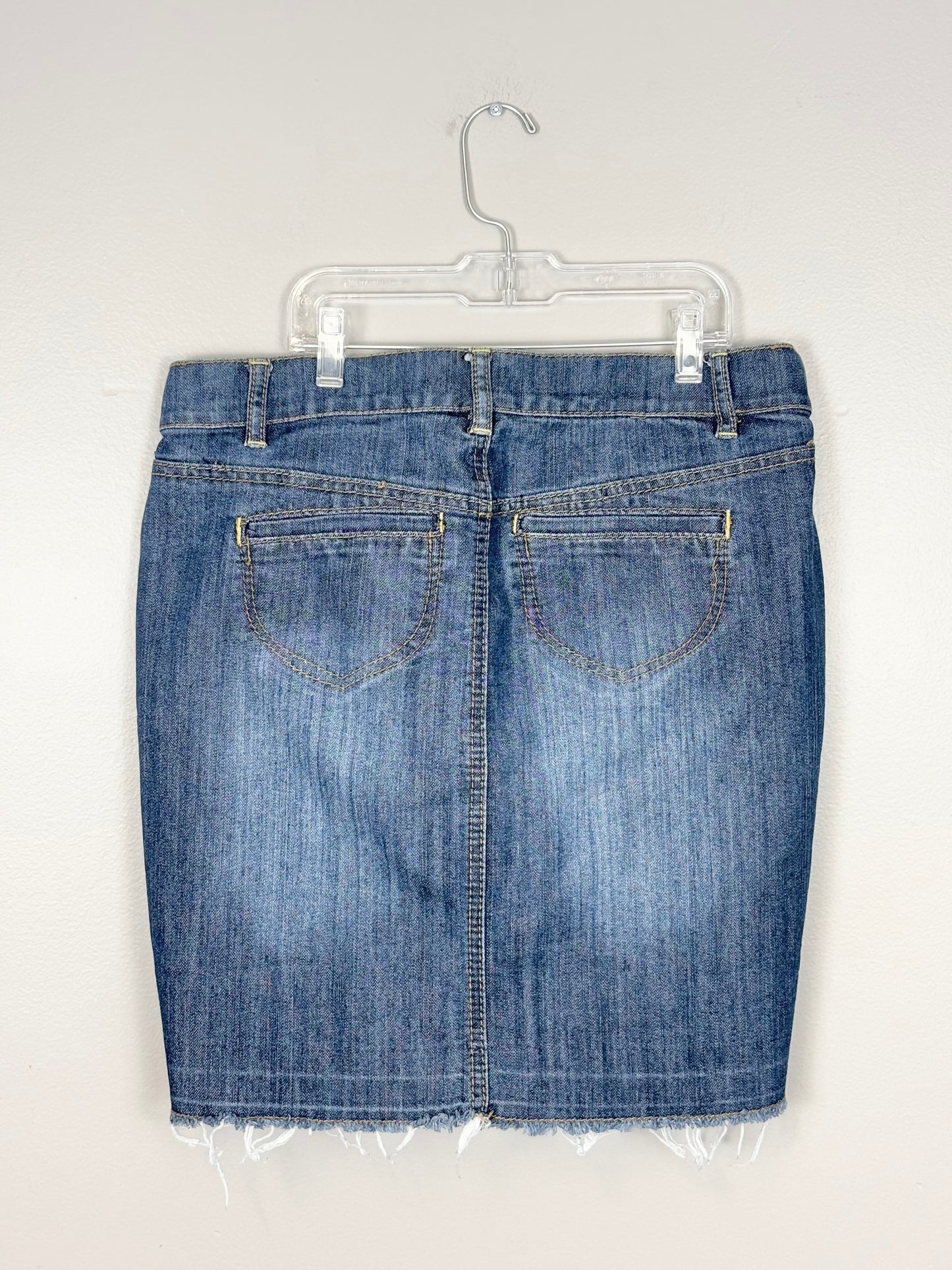 M - Thyme Frayed Denim Skirt