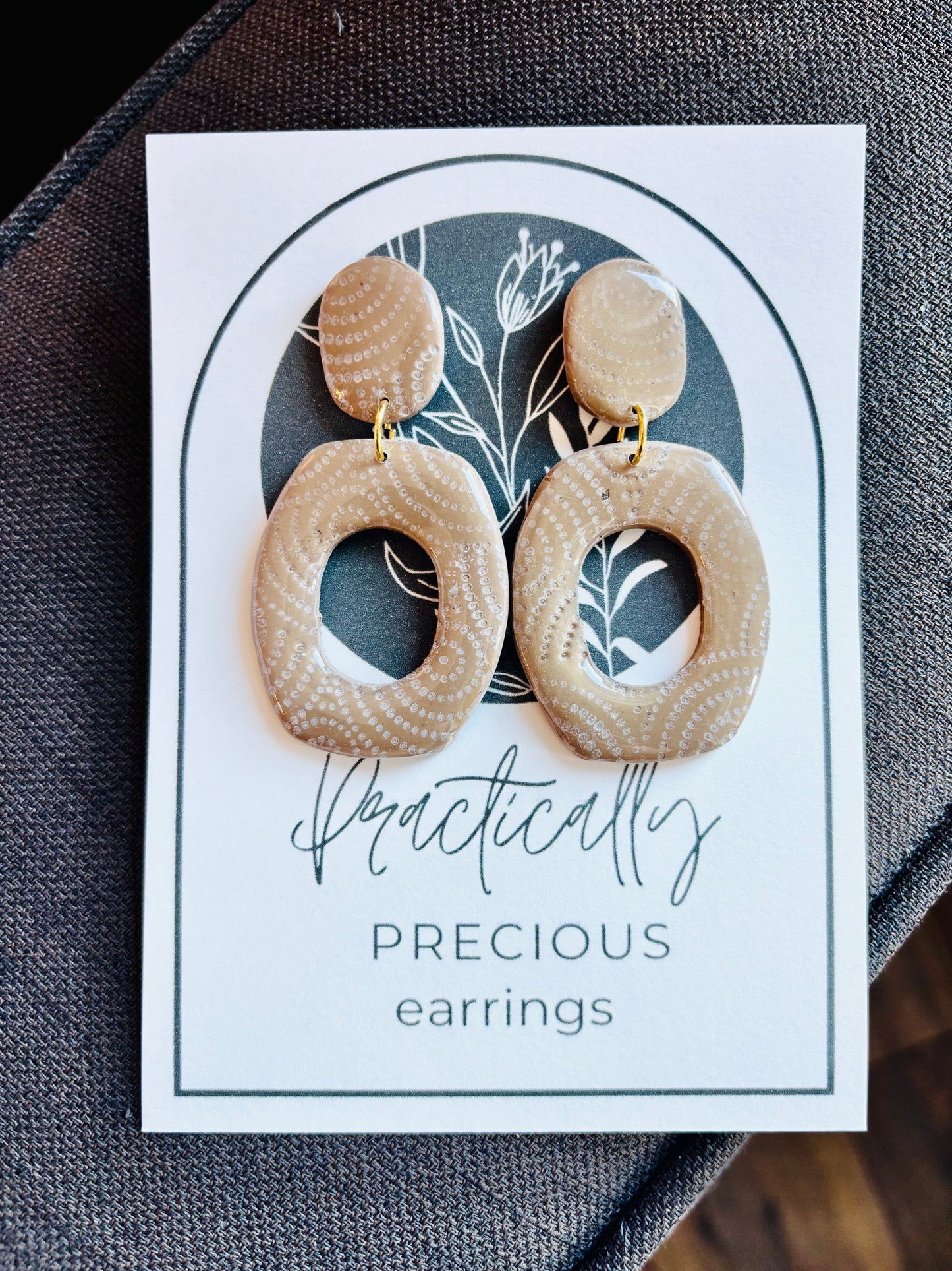 Practically Precious Earrings - Taupe Hoop