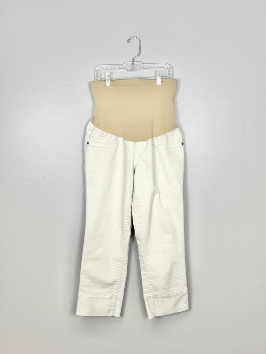 S - Motherhood Cream Denim Capri