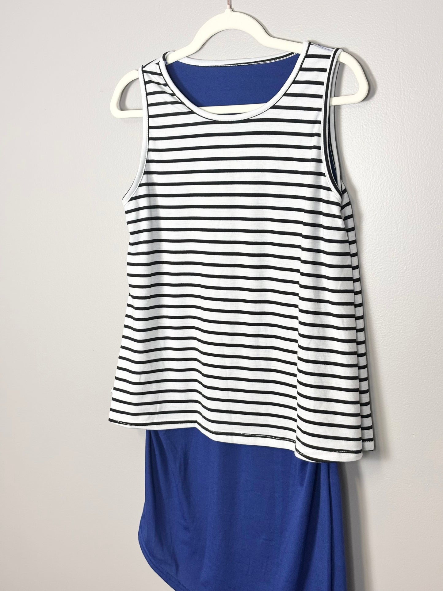 M/L - Unknown Brand Asymmetrical Striped Dress