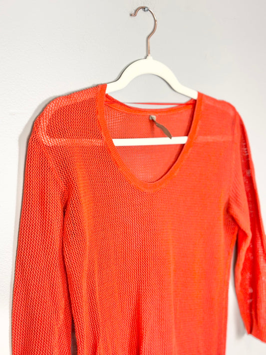 M - Thyme Burnt Orange Knit Sweater