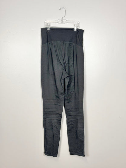 XS - Thyme Black Ankle-Zipper Pants