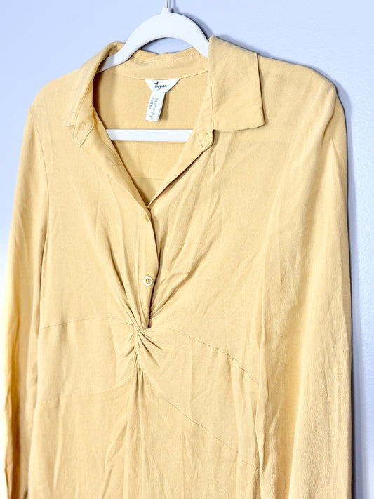 S - Thyme Butter Yellow Nursing-Friendly Blouse