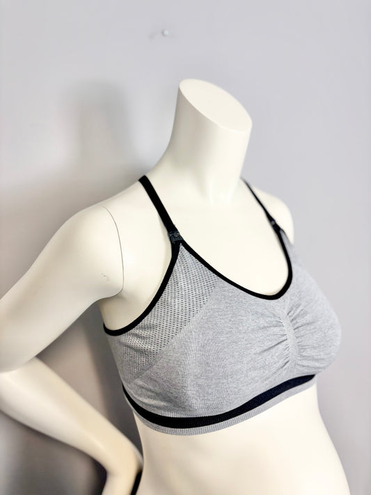 M - Motherhood Grey & Black Nursing Bra