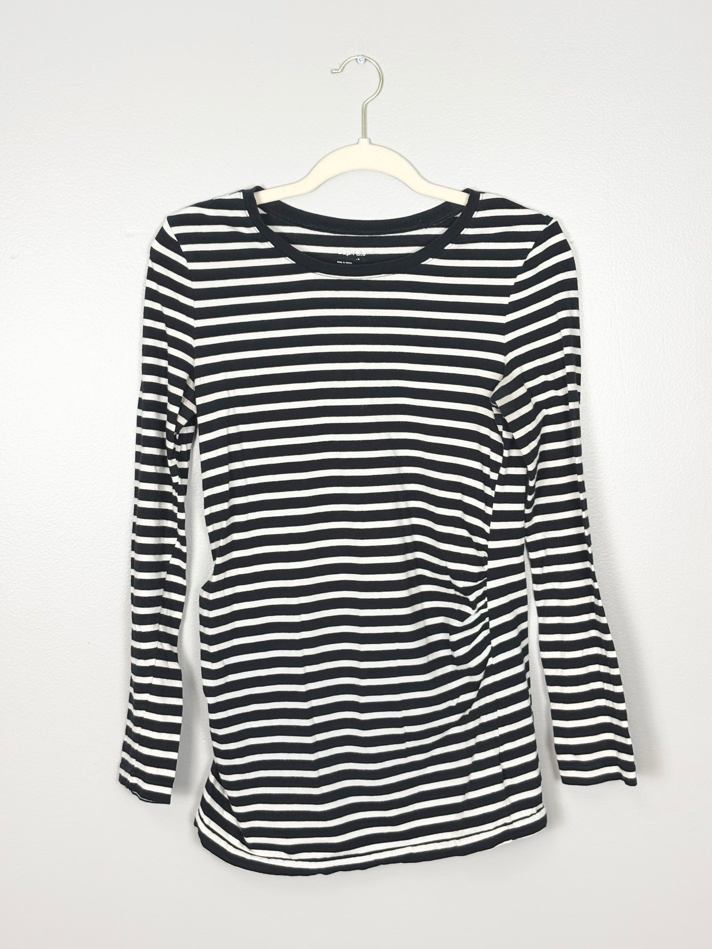 M -  Captivate Black/White Stripe Shirt