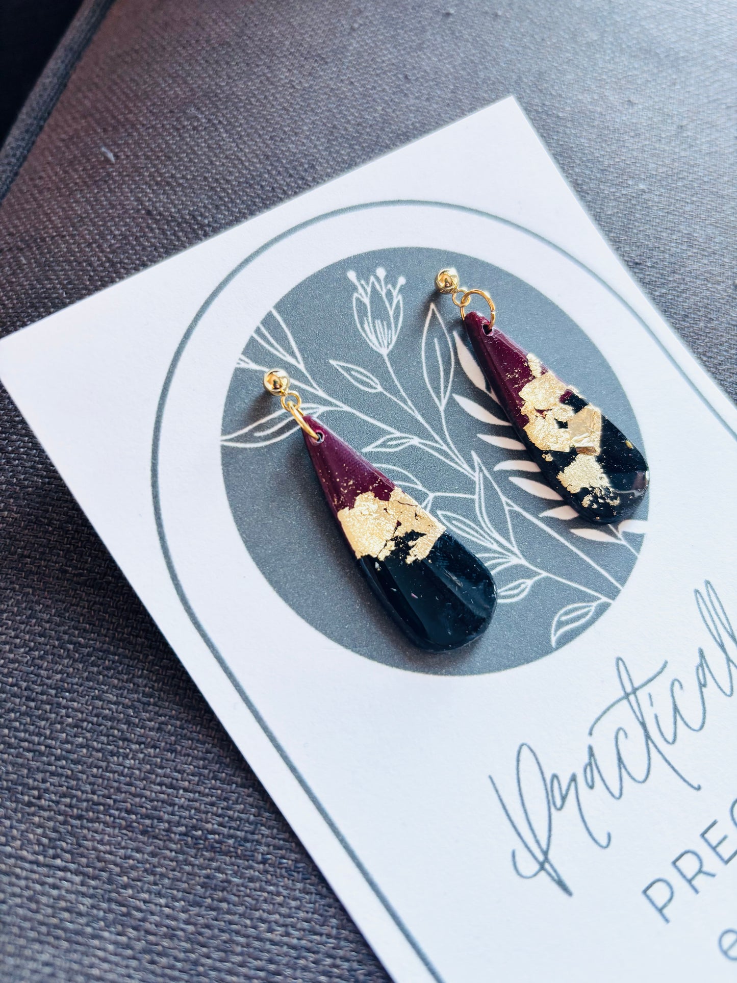 Practically Precious Earrings - Black & Gold Drops