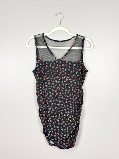 S - Stork & Babe Floral Mesh Sleeveless Top