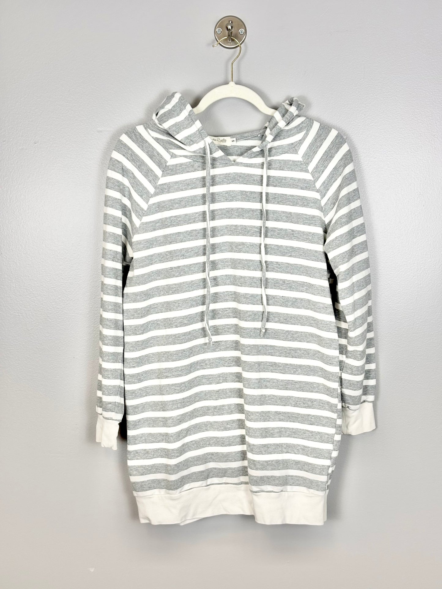 S - Ella Bella Grey Striped Maternity Sweater