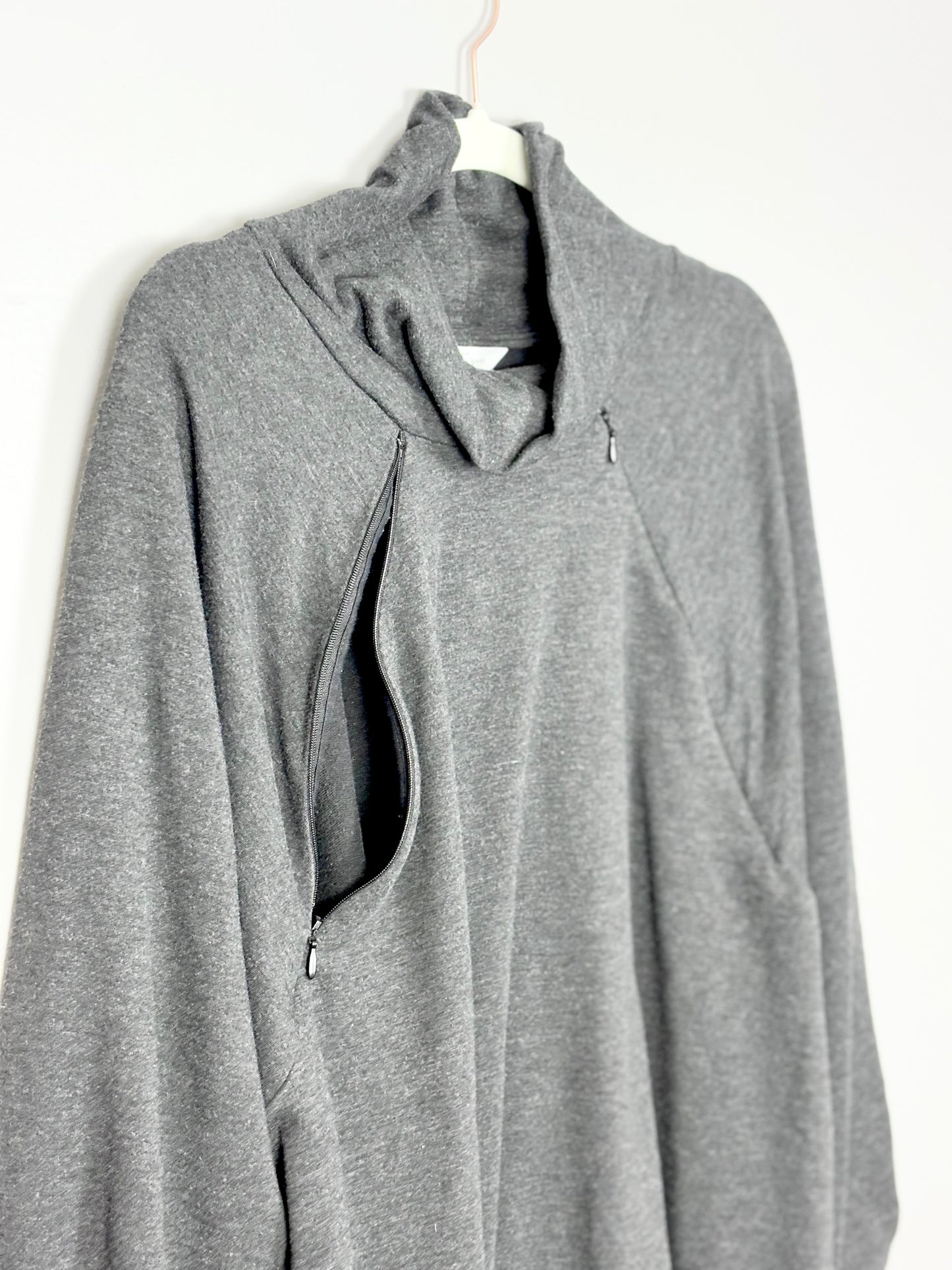 XL - Thyme Grey Nursing Sweater