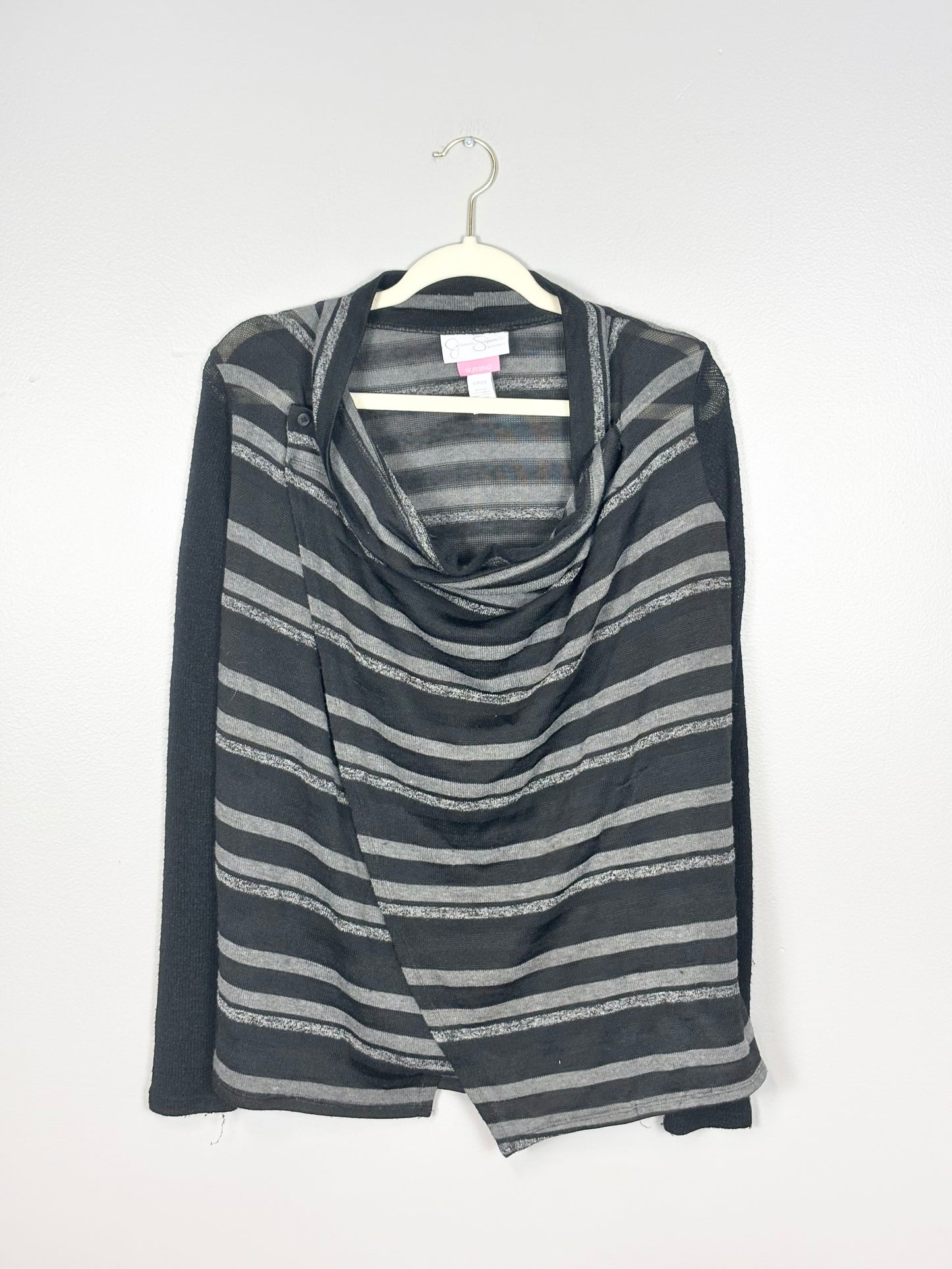 S - Jessica Simpson Grey/Black Nursing Sweater