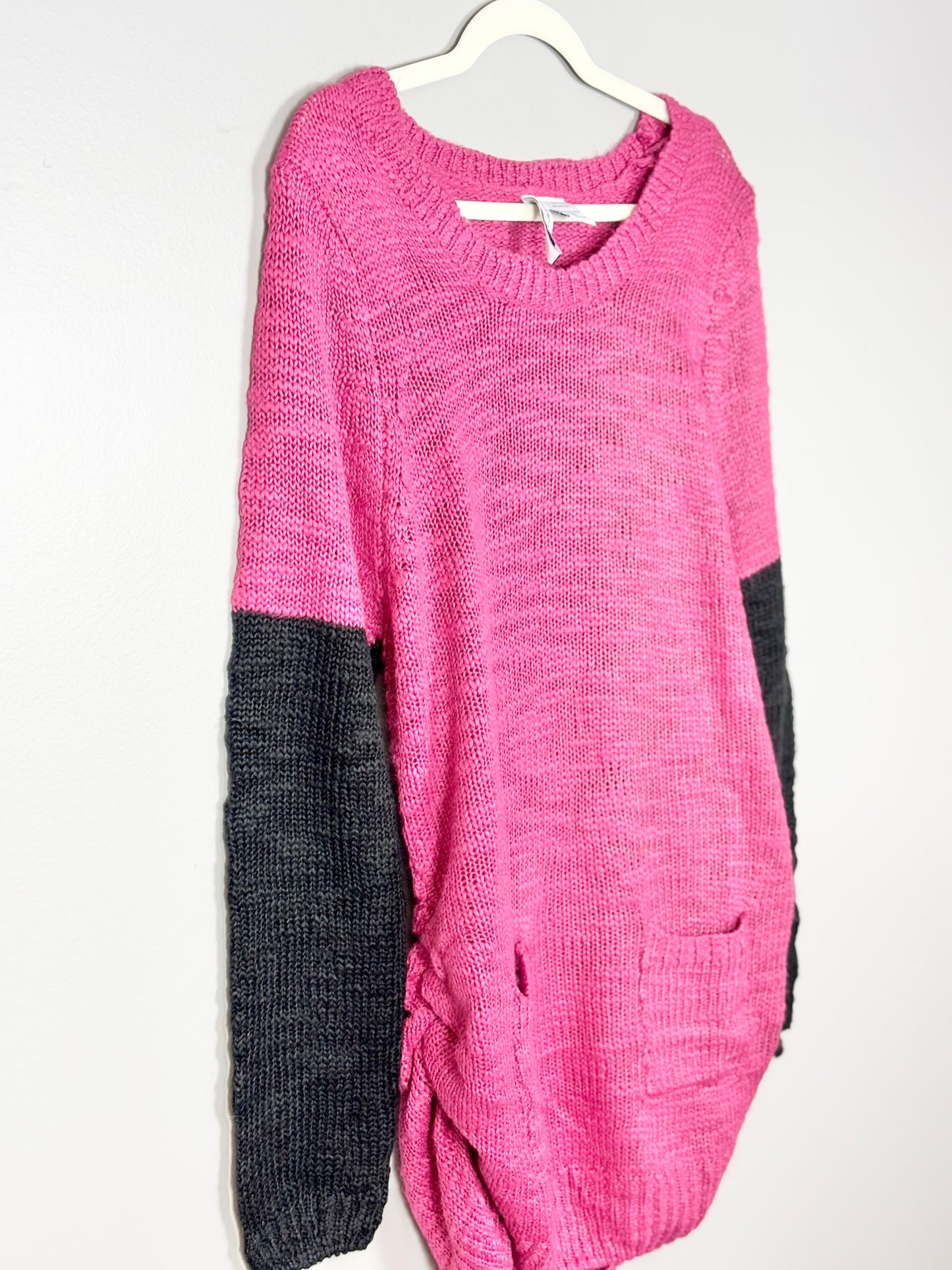 3XL - Planet Motherhood Pink & Black Contrast Sweater