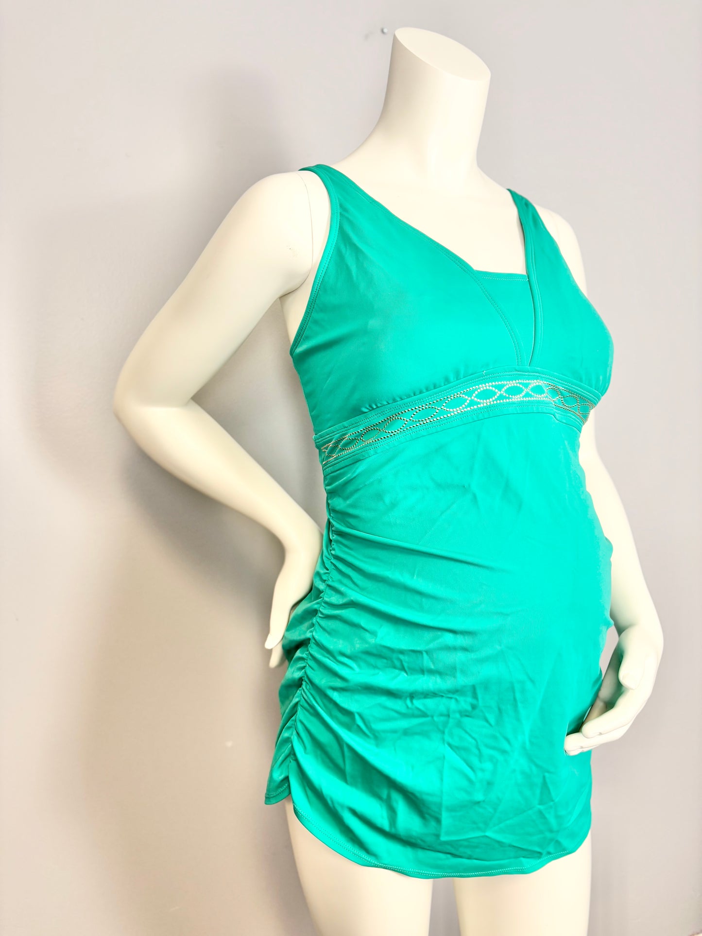 XL - Motherhood Green & Gold Swim Set