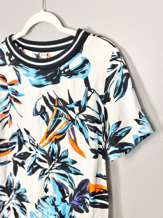 S - Thyme Blue Tropical Shirt