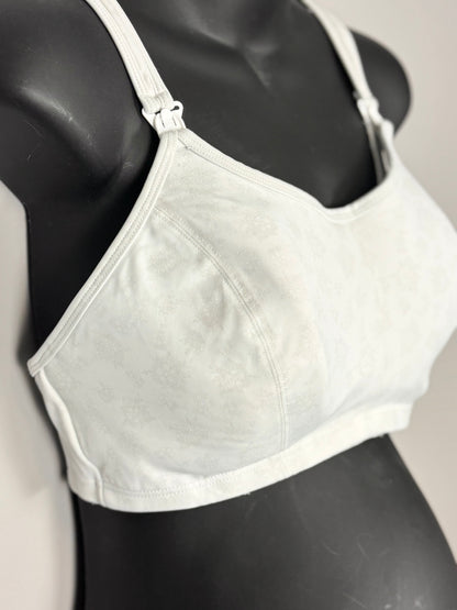 Size 14/XL - Cadenshae White Nursing Bra