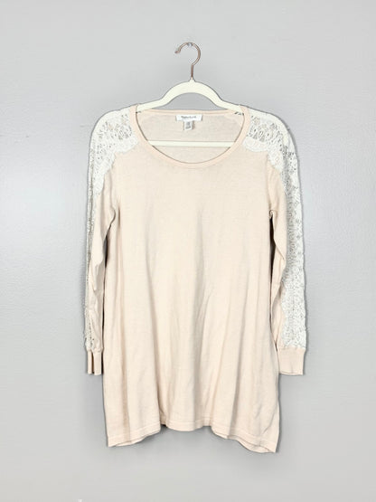 M - Motherhood Peach Lace Sweater