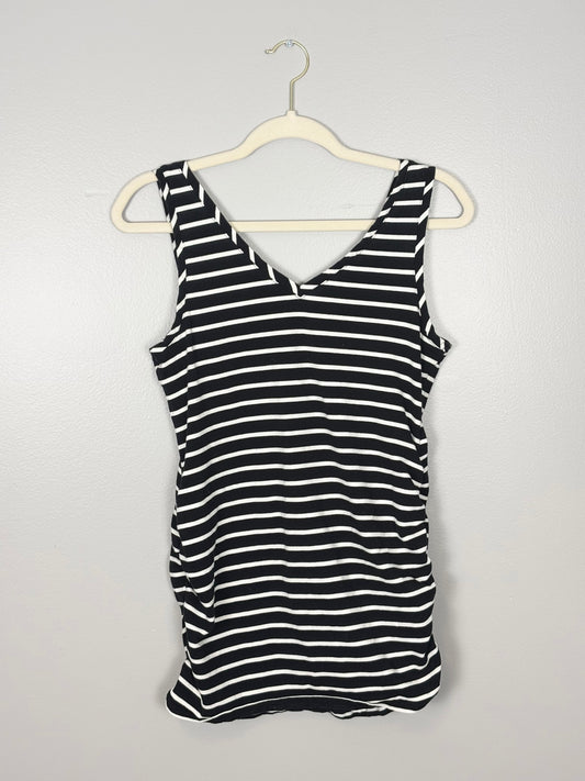 M - Thyme Reversible Black/White Stripe Tank