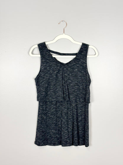 S - Thyme Criss Cross Black Nursing Tank