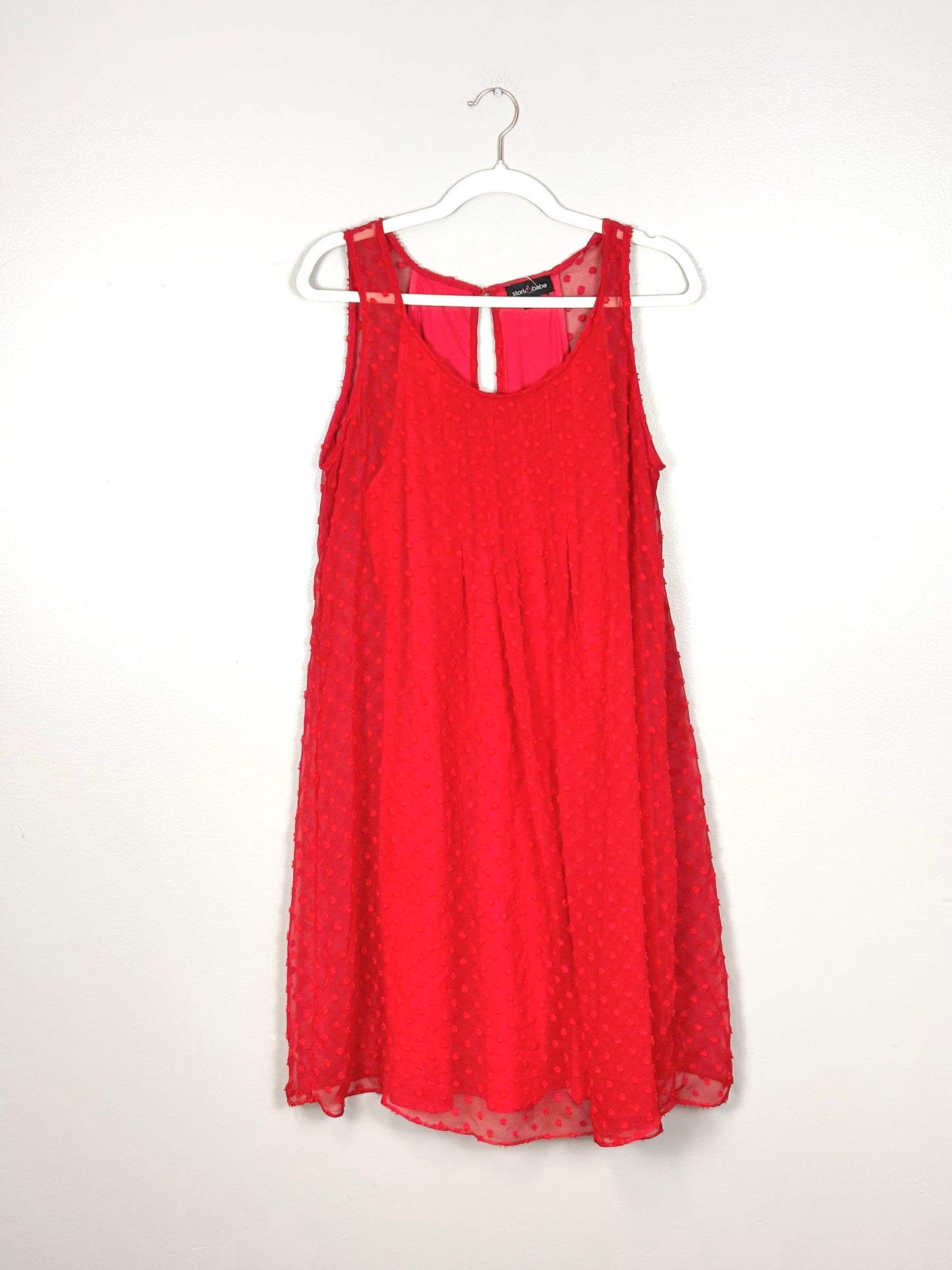 L - Stork & Babe Red Swing Dress