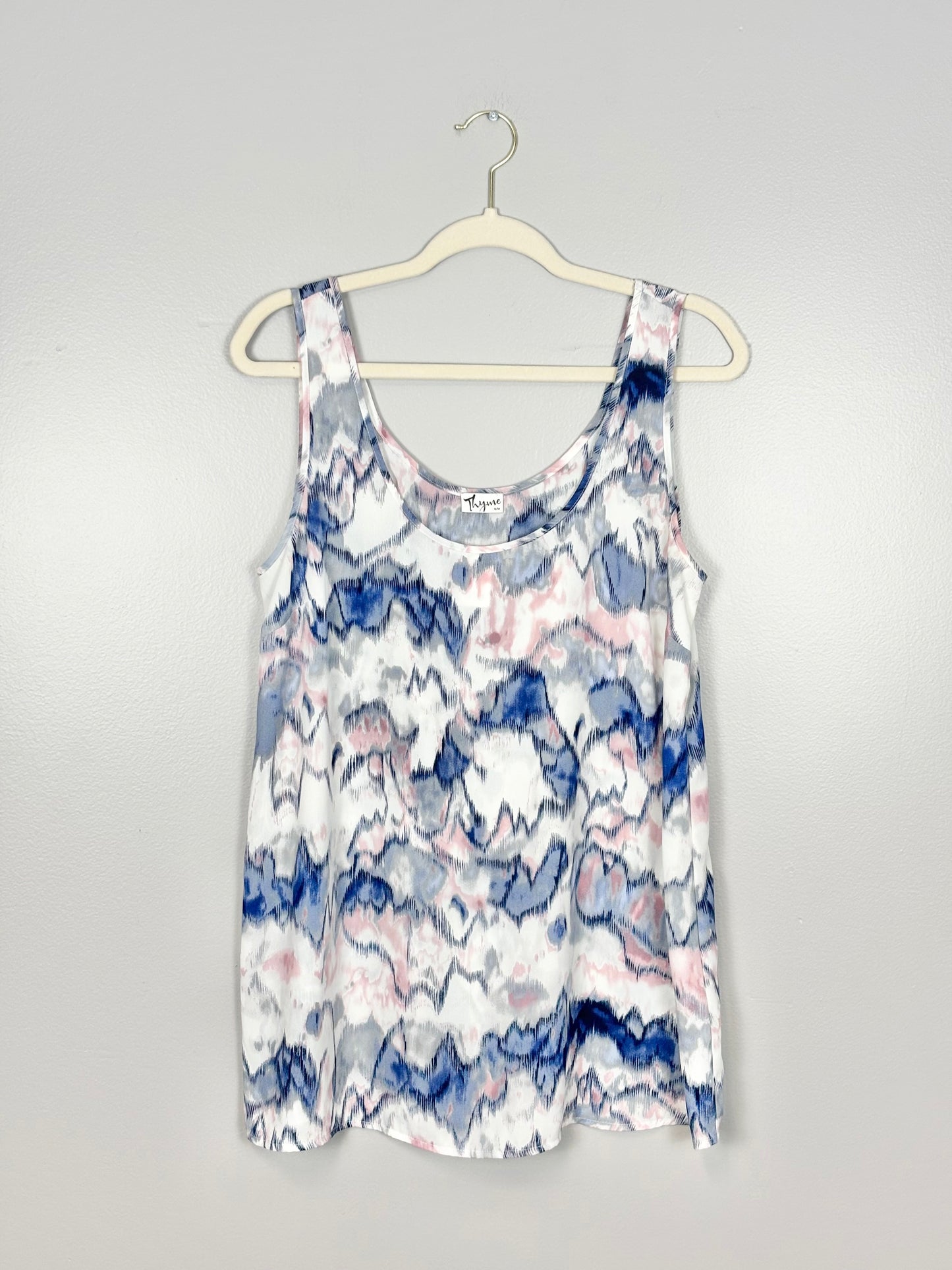 M - Thyme Blue & Pink Sleeveless Top