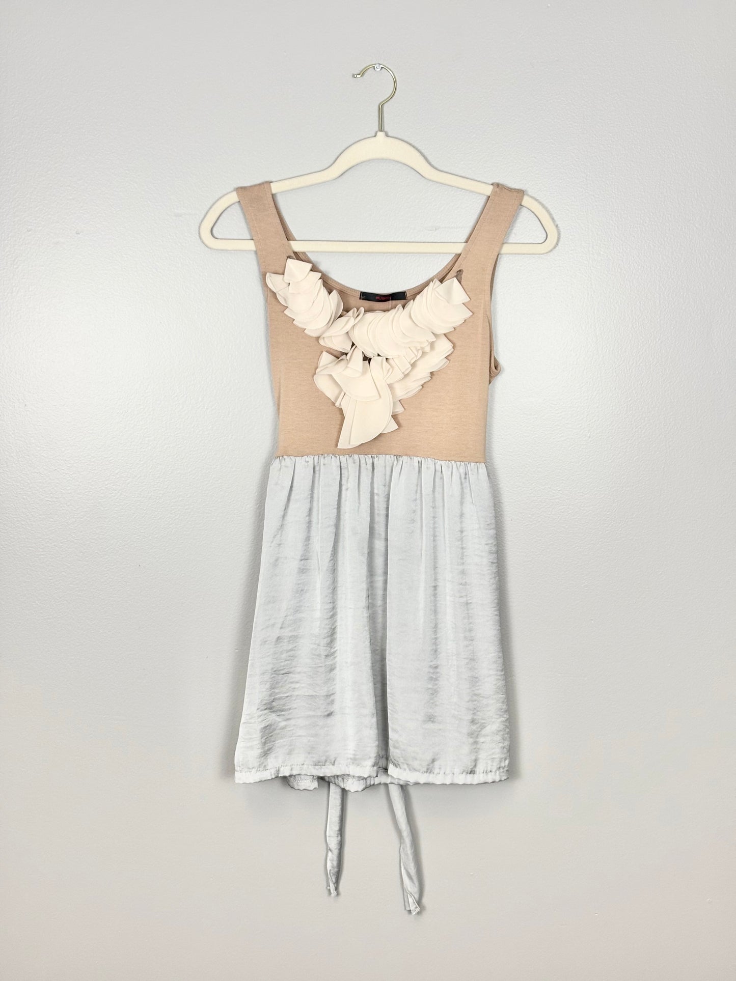 M - Pusch Taupe/Silver Tie-Waist Top