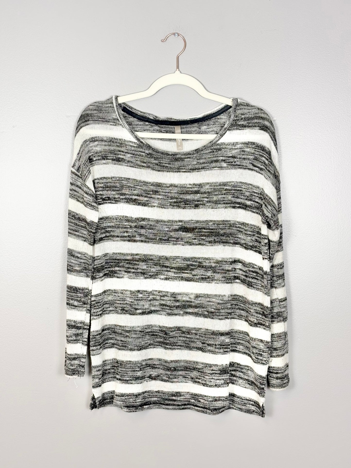 S - Thyme Black & White Stripe Sweater