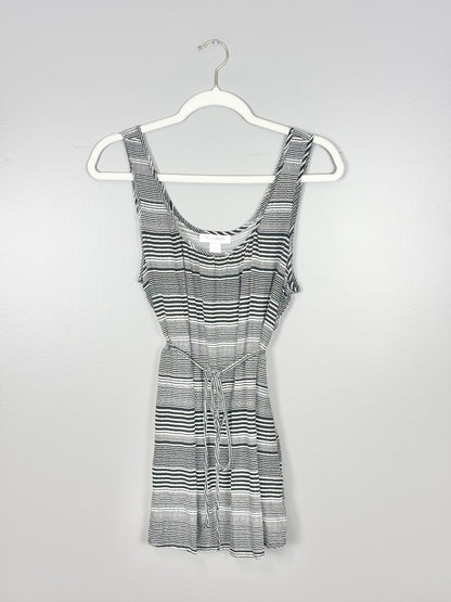 L - Motherhood Striped Tie-Waist Sleeveless Tunic