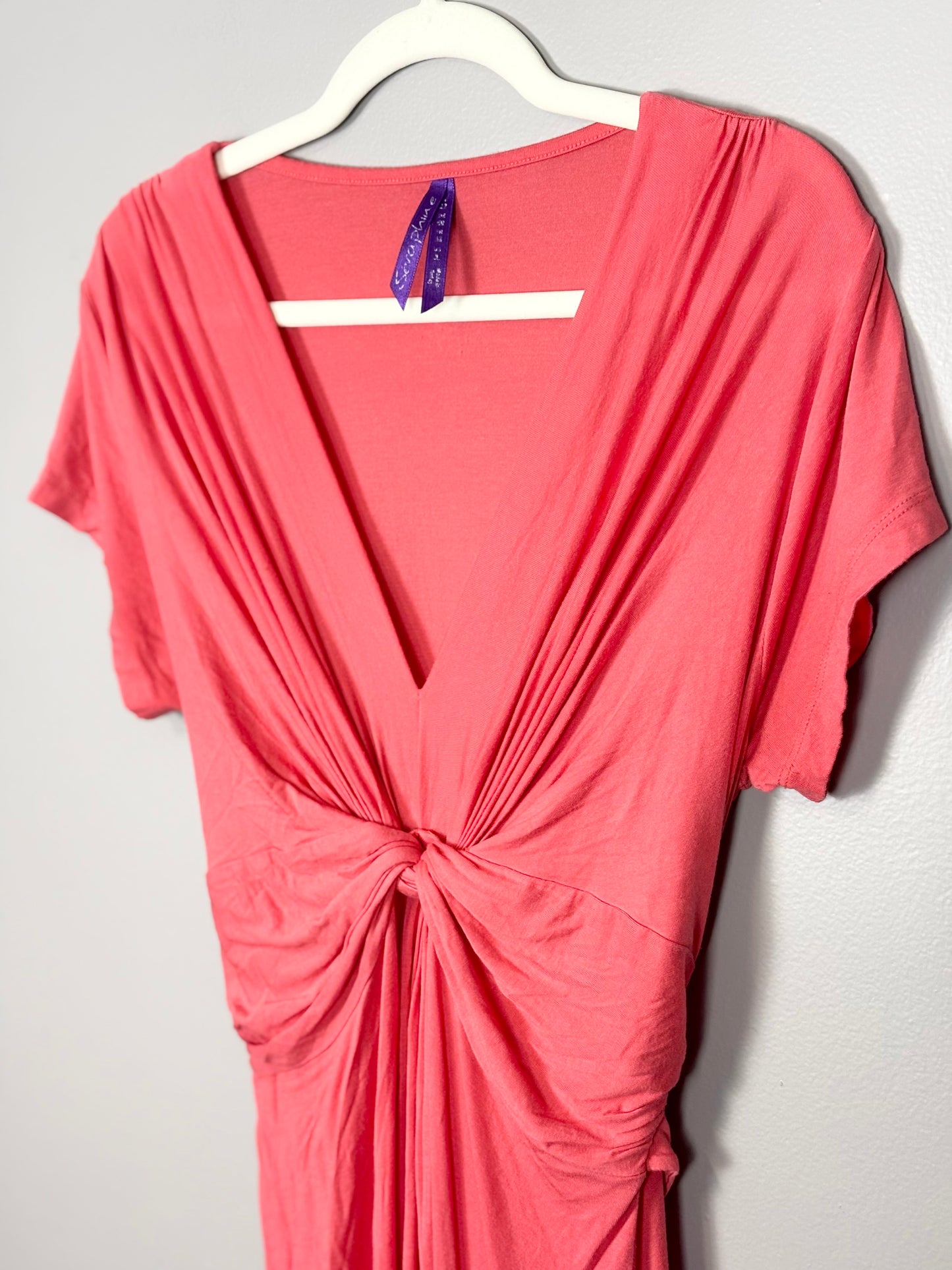 Size 8/M - Seraphine Tie-Front Coral Dress