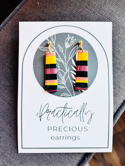 Practically Precious Earrings - Rainbow Rectangle