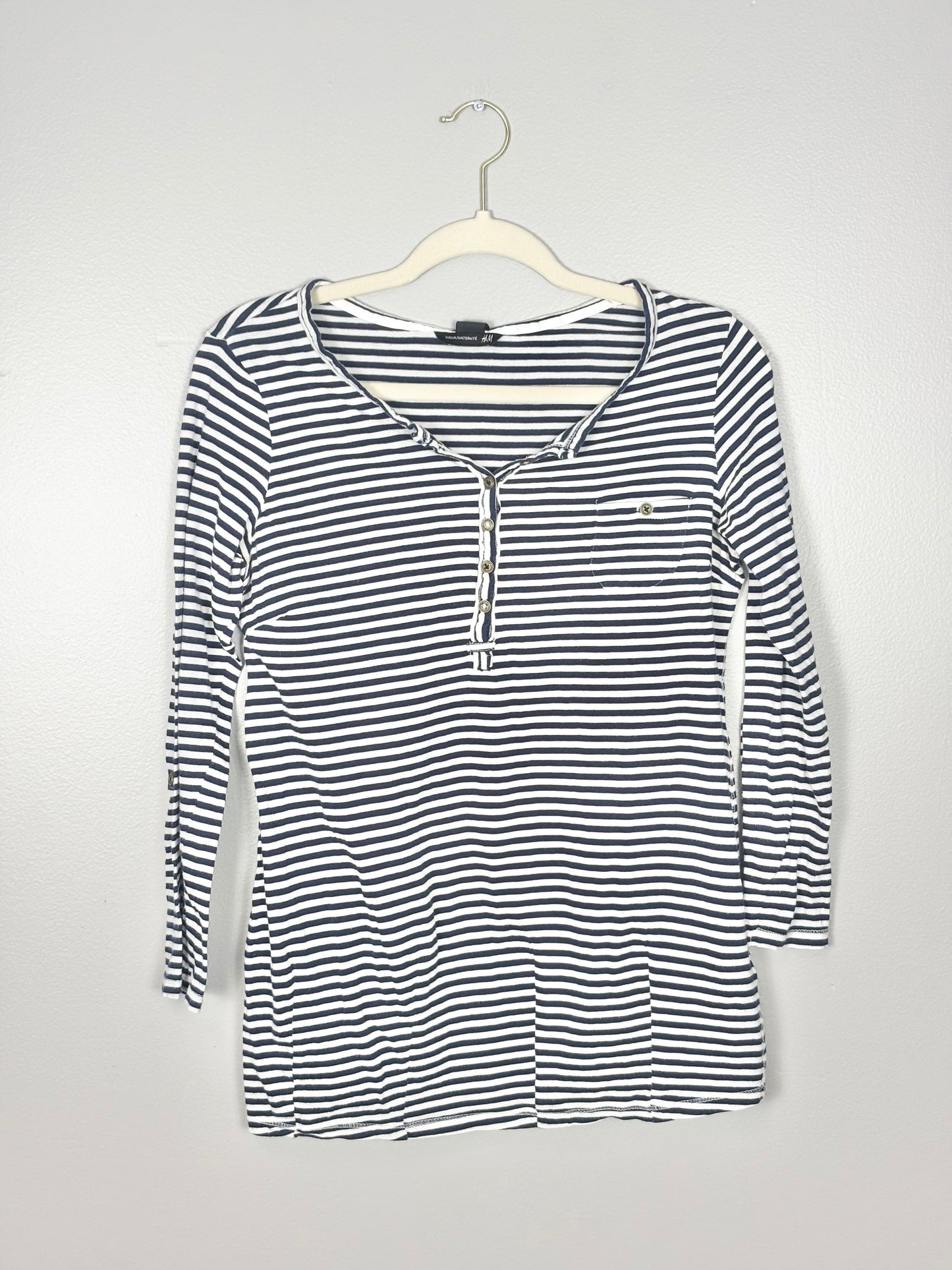 M - H & M Navy Stripe Nursing Shirt