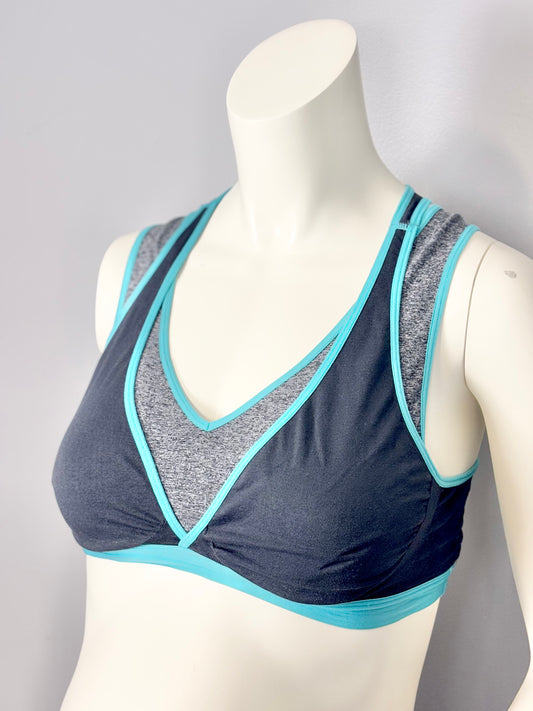 S/M - Unknown Brand Grey/Teal Sports Nursing Bra