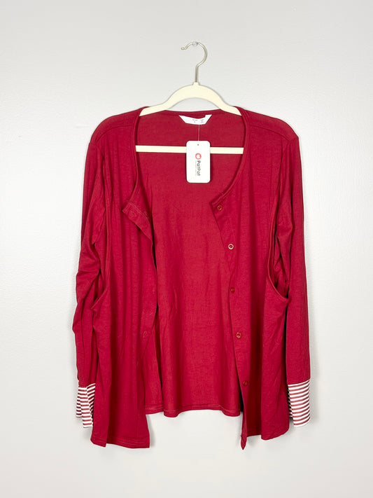 L - Pat Pat Cranberry Cardigan (New W/Tags)