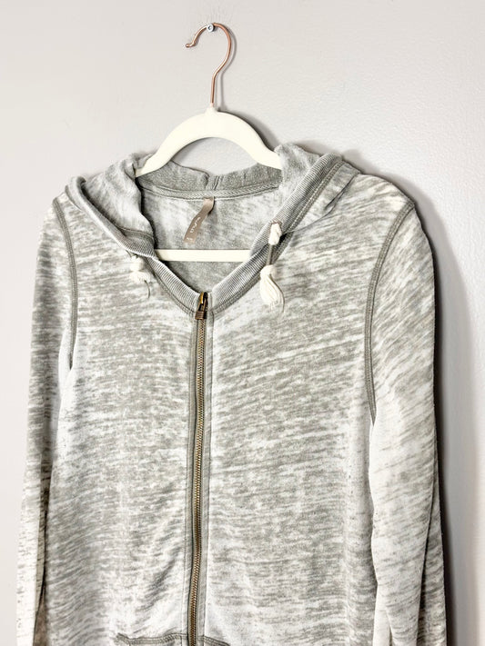 M - Thyme Variegated Thin Grey Hoodie