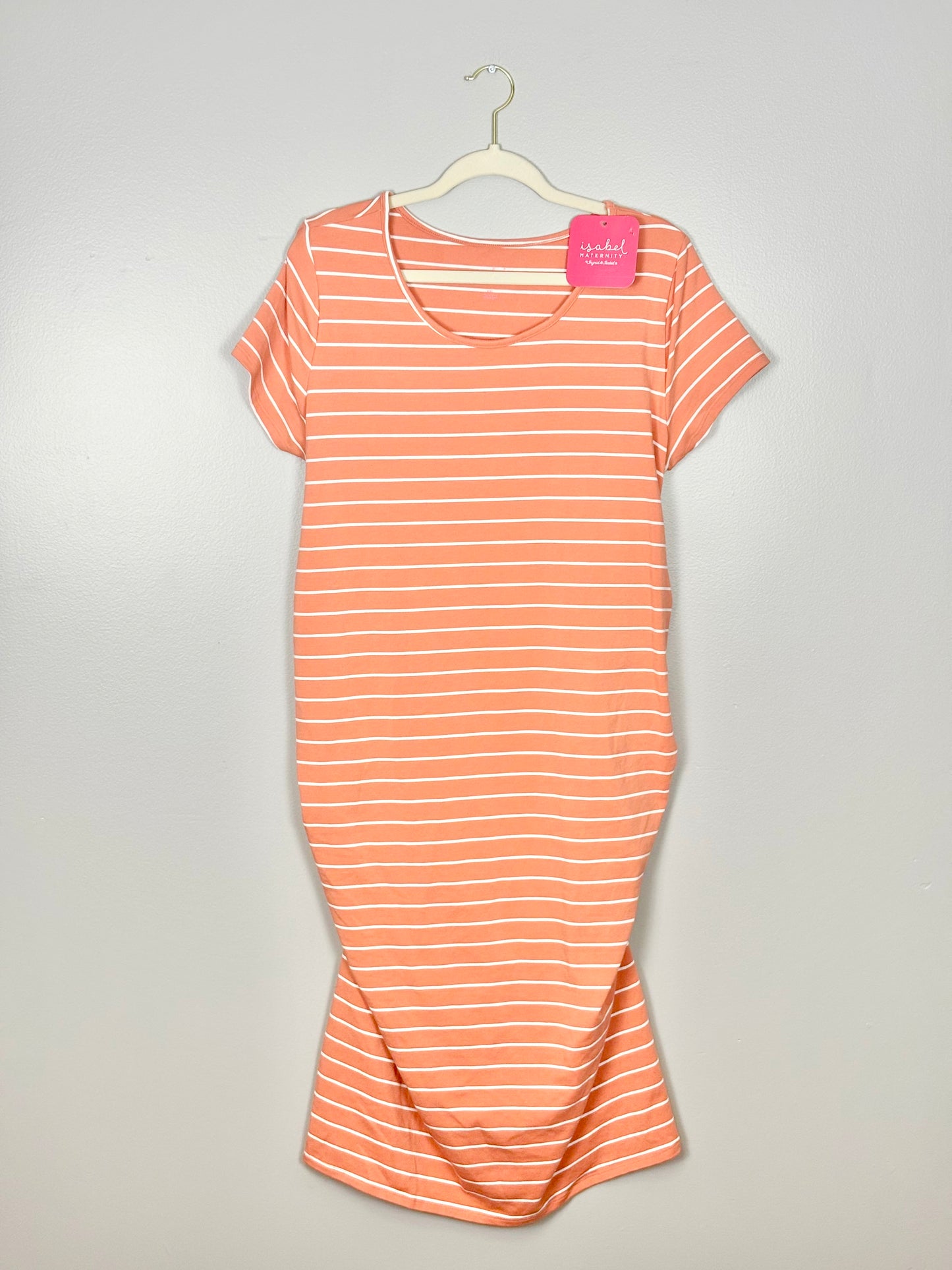 XXL - Ingrid & Isabel Peach Stripe Bodycon Dress