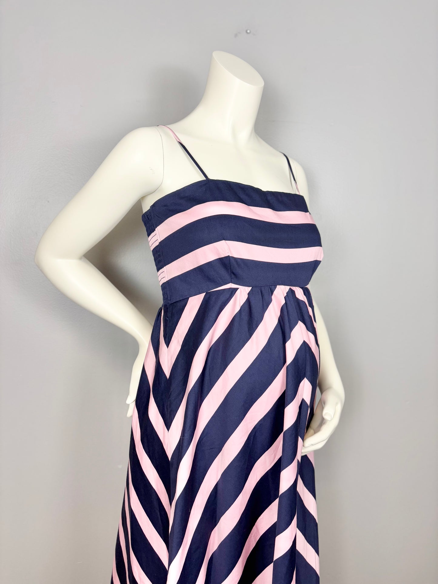 L - Jessica Simpson Navy & Pink Stripe Dress