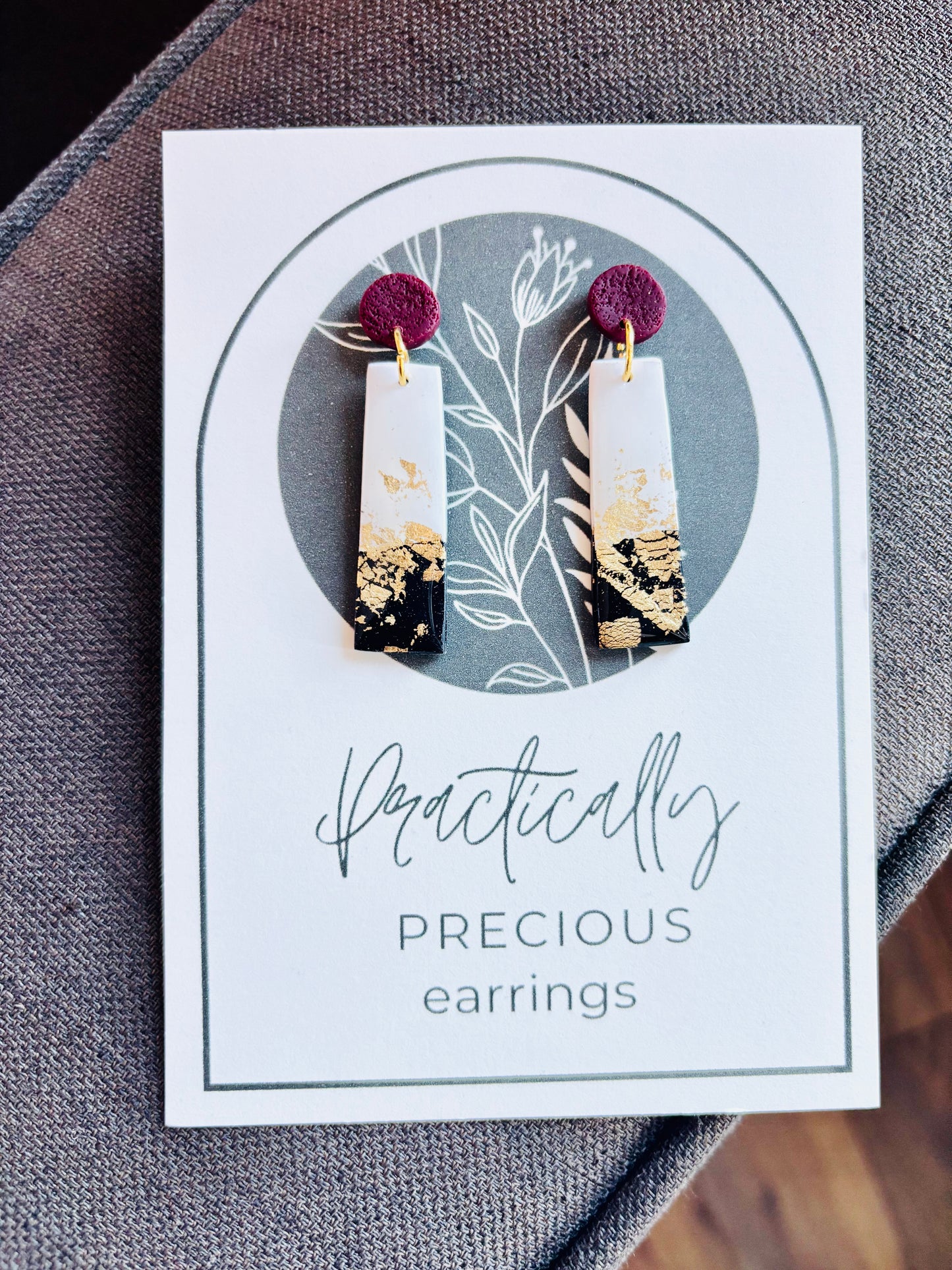 Practically Precious Earrings - Gold Fleck Rectangle