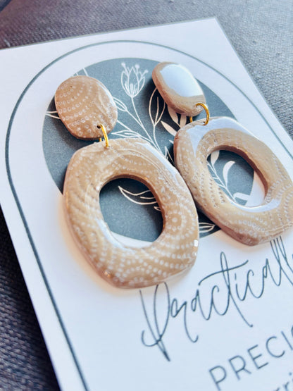 Practically Precious Earrings - Taupe Hoop