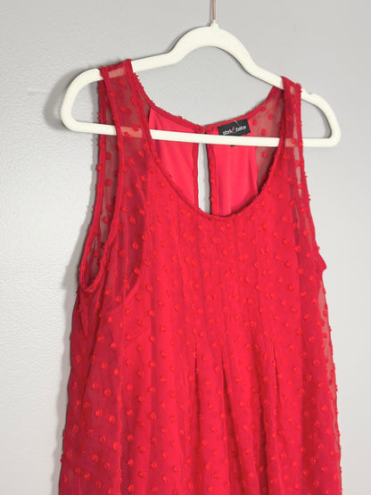 L - Stork & Babe Red Swing Dress