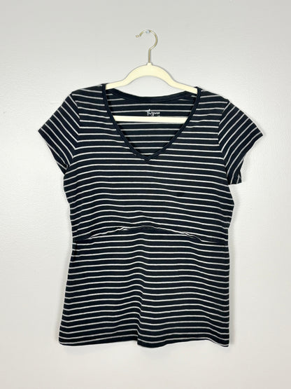 L - Thyme Striped Nursing Shirt