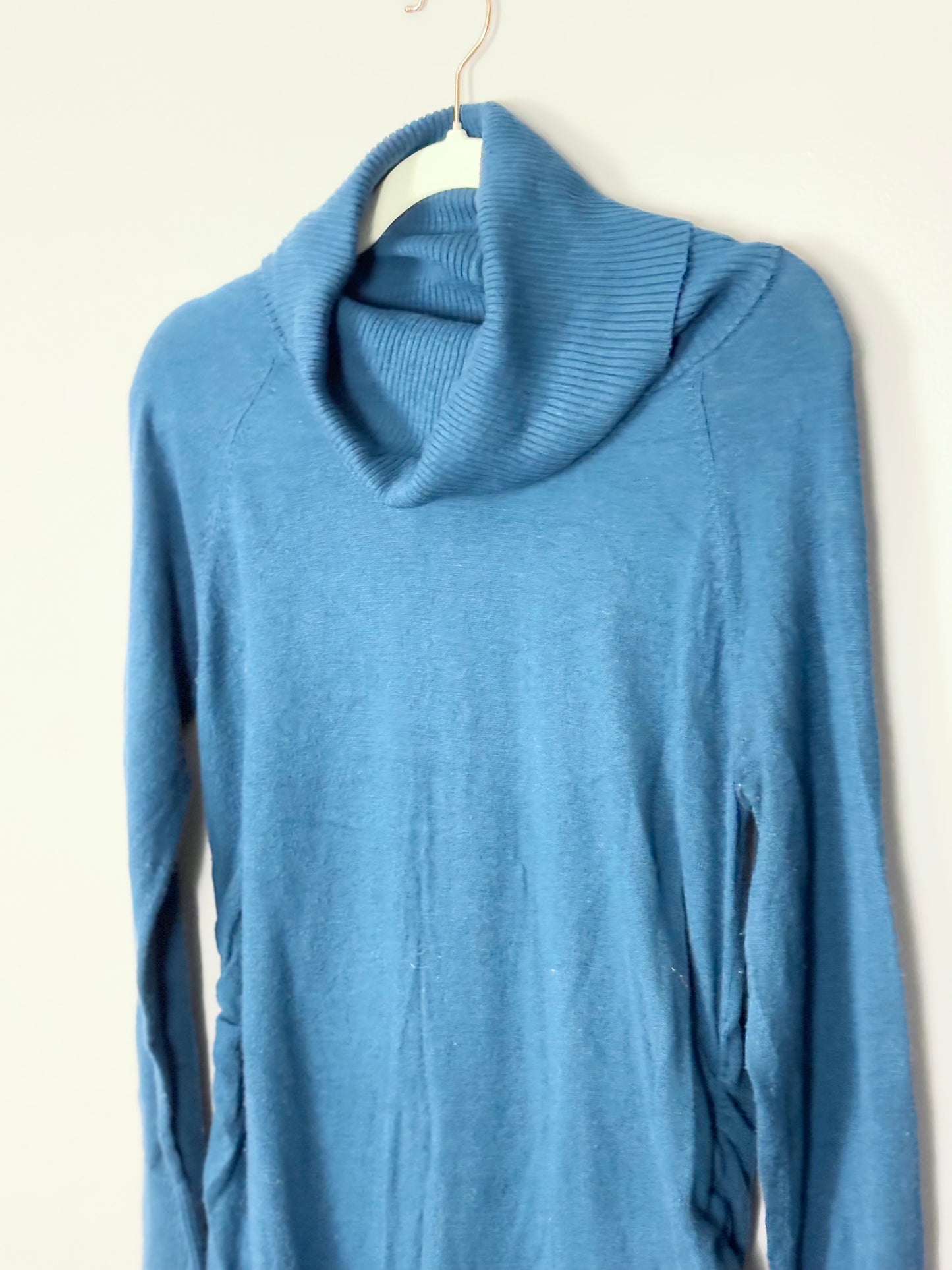 L - Liz Lange Cerulean Cowl Sweater