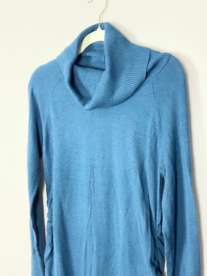 L - Liz Lange Cerulean Cowl Sweater