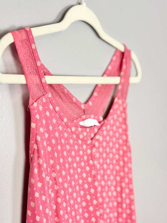 XS - Thyme Pink Diamonds Long Nursing Tank