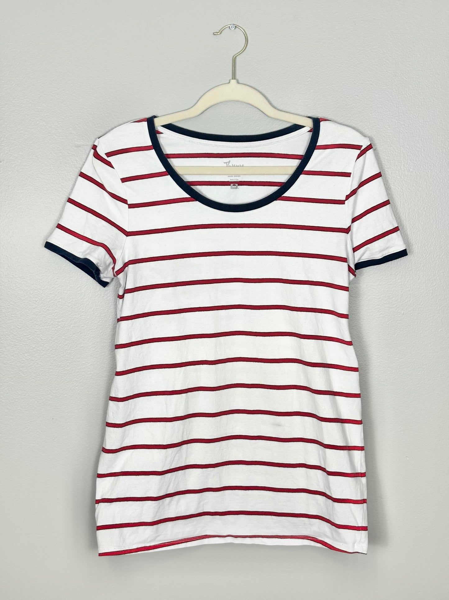 M - Thyme Red/White Stripe Shirt