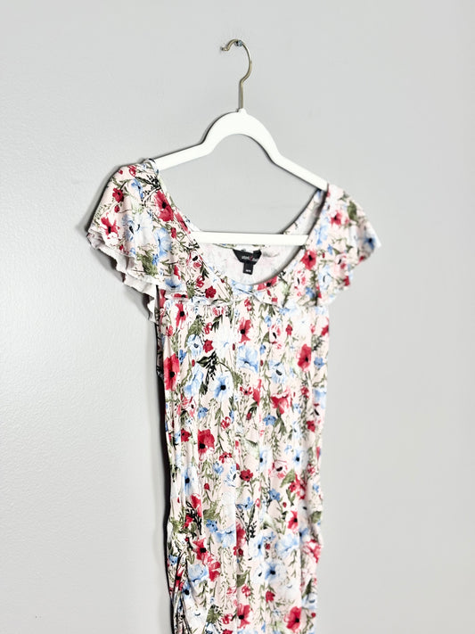 XS - Stork & Babe Floral Ruffle Shirt