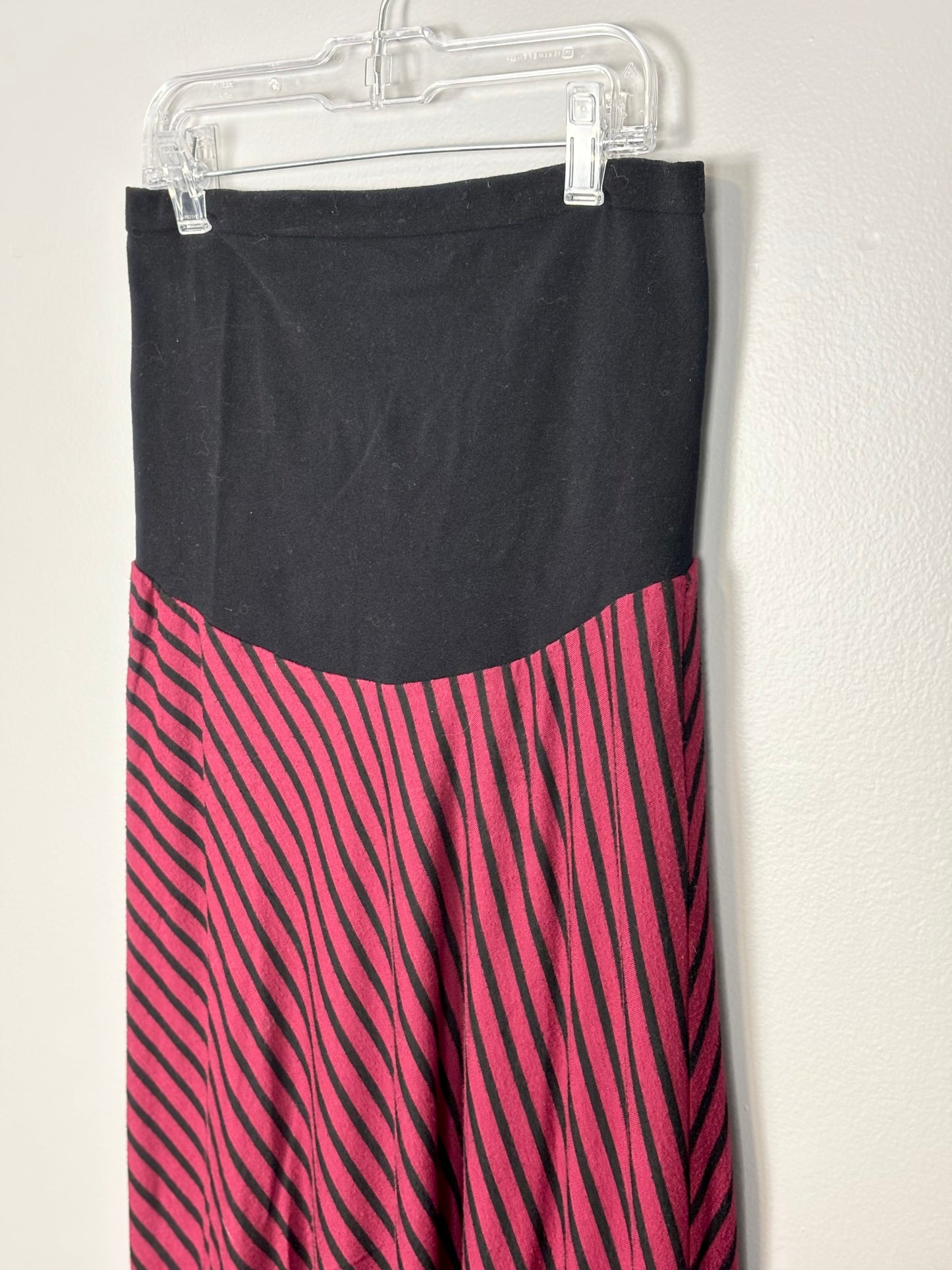 M - Motherhood Red Stripe Maxi Skirt