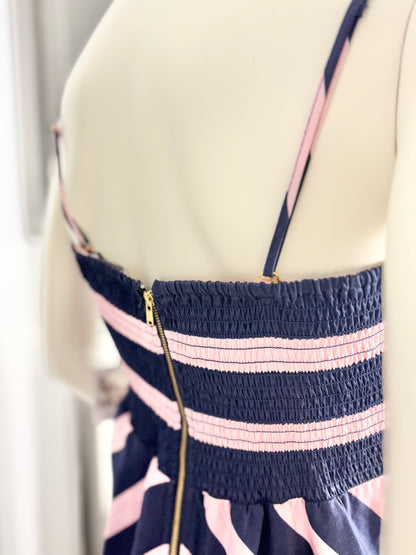 L - Jessica Simpson Navy & Pink Stripe Dress