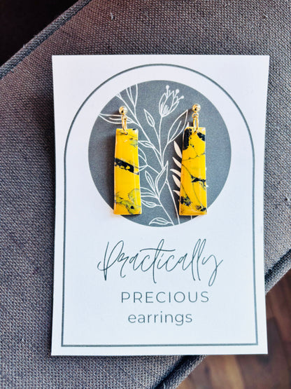 Practically Precious Earrings - Mustard Rectangle